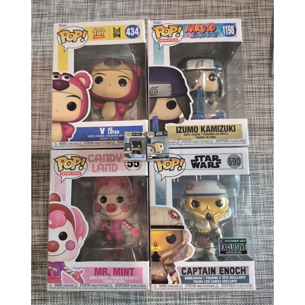 Funko POP Lot Of 6 V As Lotso, Mr. Mint, Izumo Kamizuki, & Captain Enoch +2minis